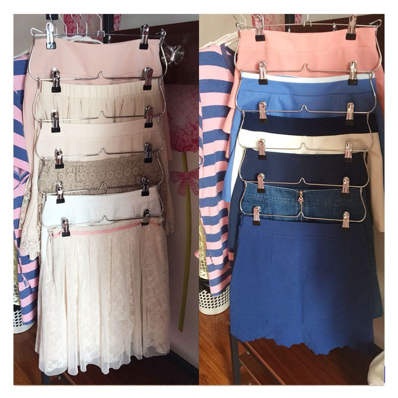 2023年新f款销家用多功能折叠裤子架衣柜收纳多层裤夹子金属裙夹