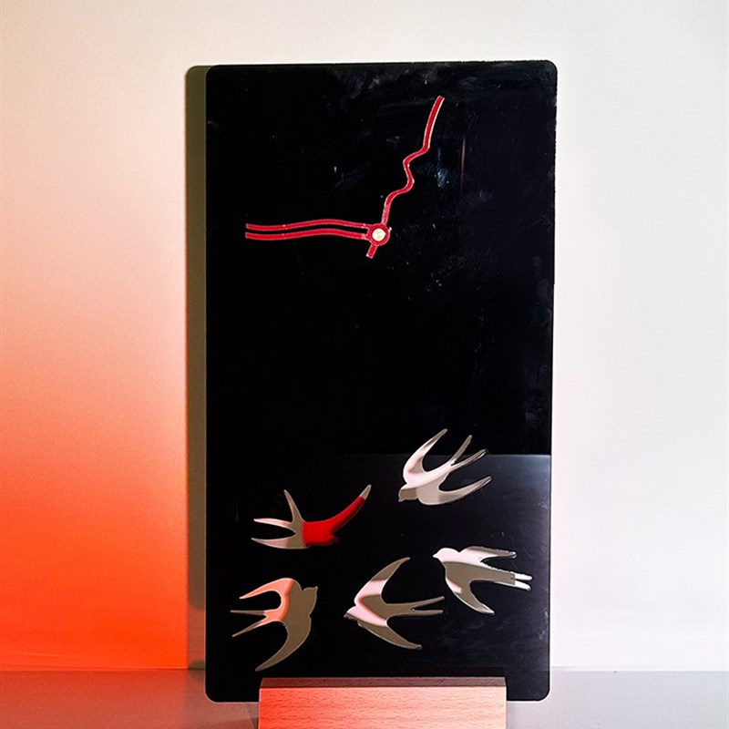 新中式放轻松燕子挂钟简约现代时钟立钟新款钟表家用装饰静音时钟