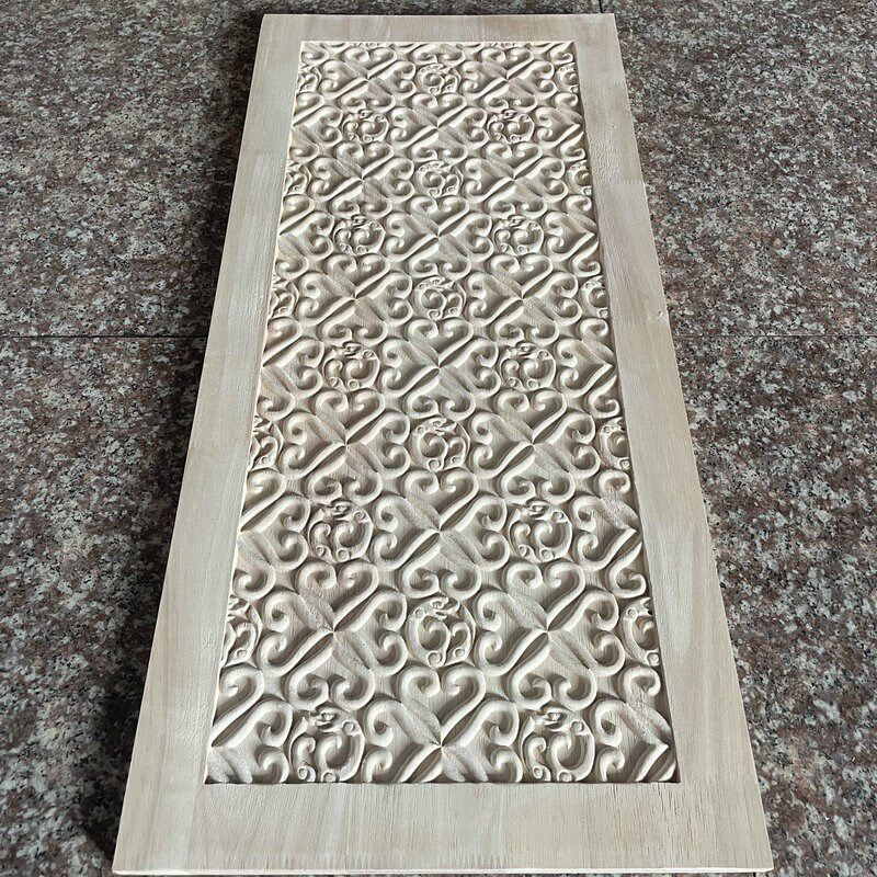 实木雕花贴花东阳中式方形浮雕装饰木雕橡胶木柜门面板未油漆