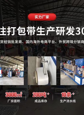 加工定制白色塑料机用打包带捆扎带半自动热熔打包20T00米pp打包