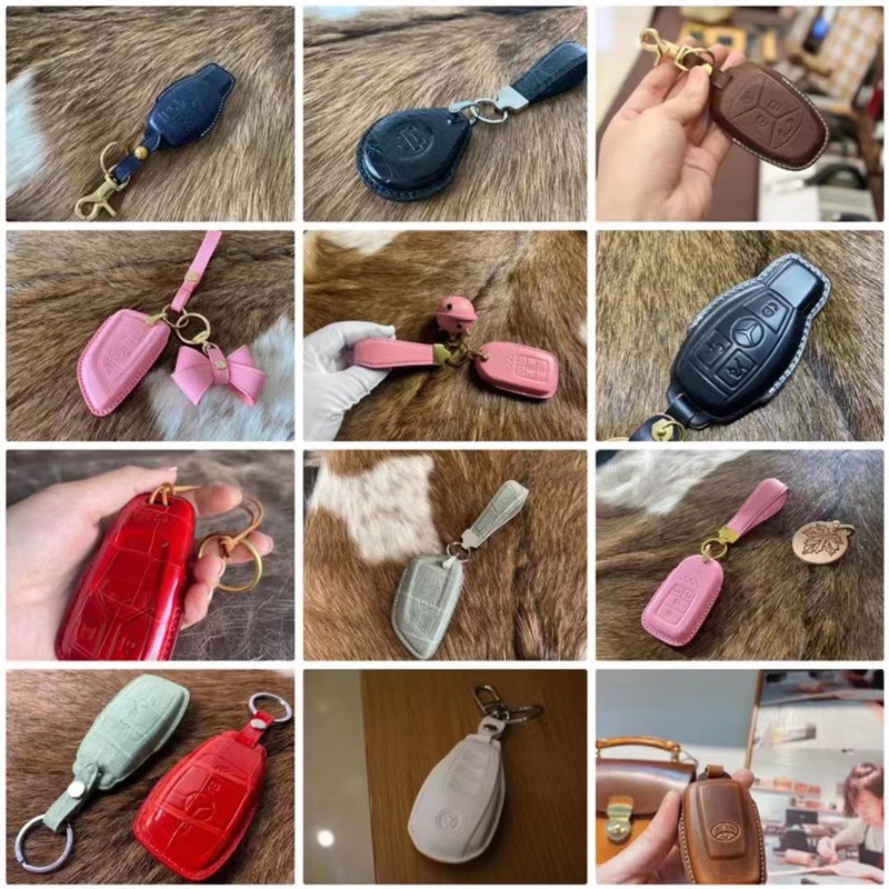 定制高端手工真皮车钥匙包专车遥控保护套车钥匙扣全包男女