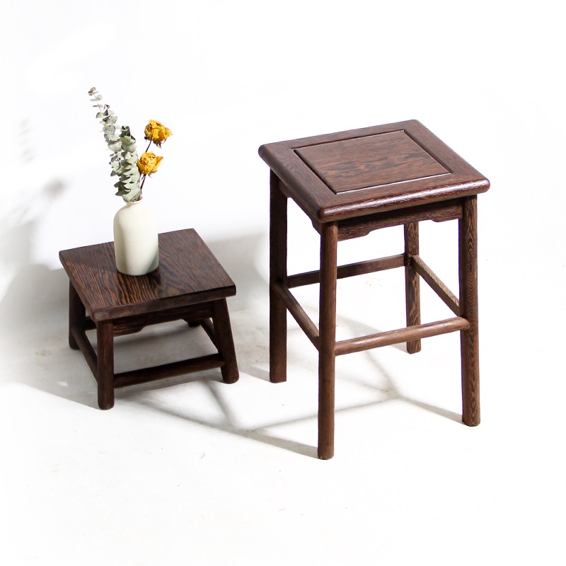 鸡翅木中式餐桌凳红木方凳实木矮凳成人原木换鞋凳子茶桌凳洗脚凳