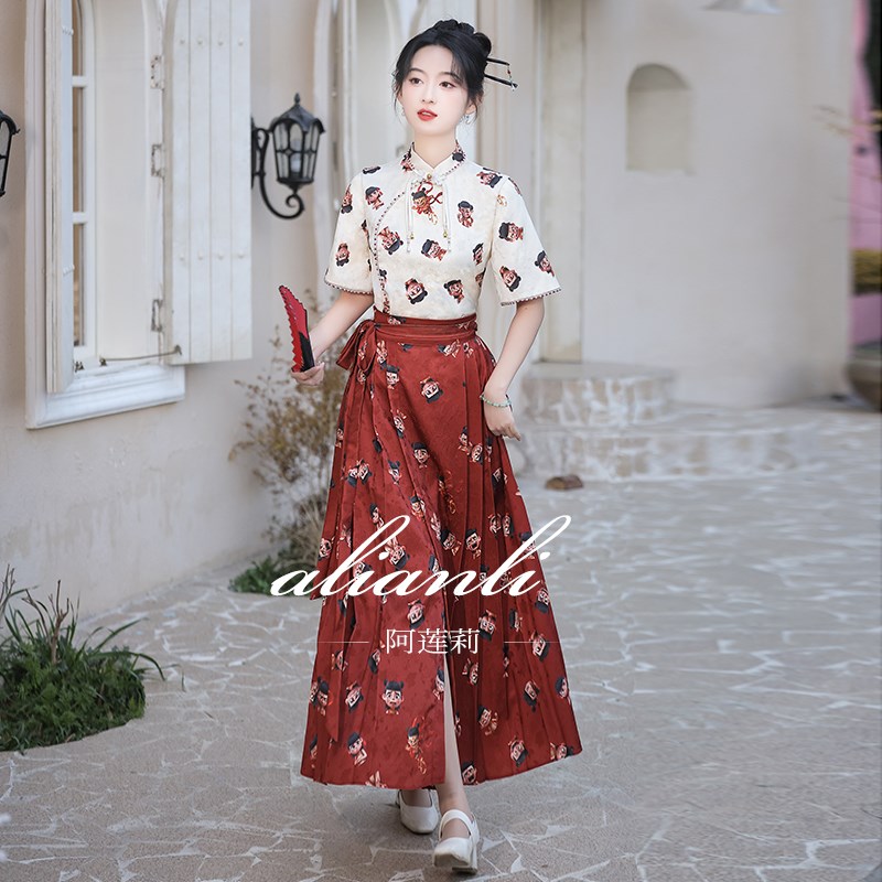 旗袍敬酒服新娘晨袍高级感轻奢红色哪吒连衣裙结婚新中式订婚礼服