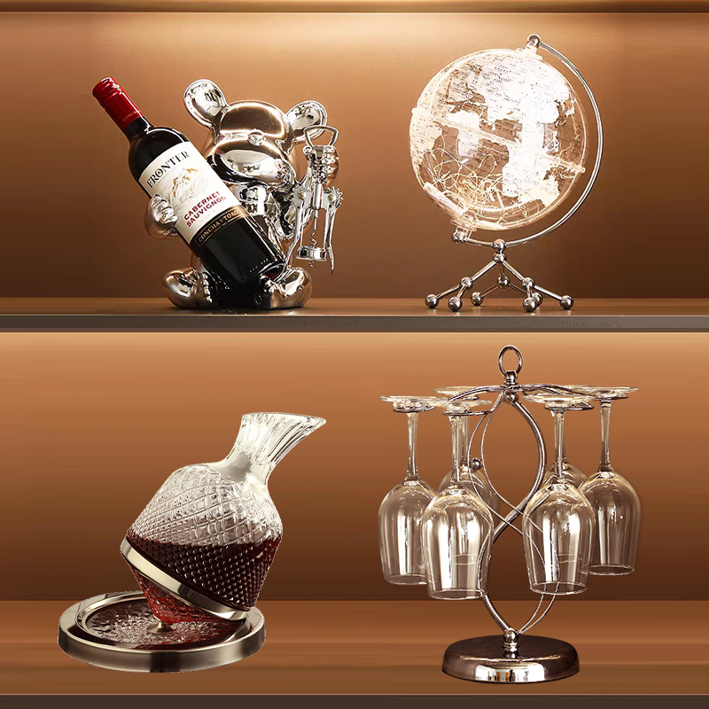 今年流行轻奢高档红酒酒架柜装饰品摆件现厅高级感客代电视餐边柜