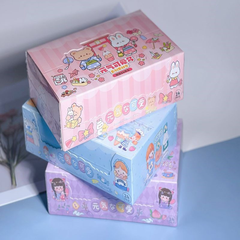 新款元气可爱素材l卡通少女和纸手账素材自由裁剪DIY手账素材贴纸