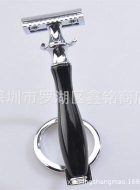 老式手动剃须刮胡刀泡沫胡刷金属挂件座支架男士修面护理黑色套装