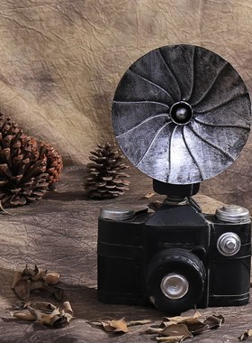 复古风树脂摆件酒吧x服装店装饰品老式照相机