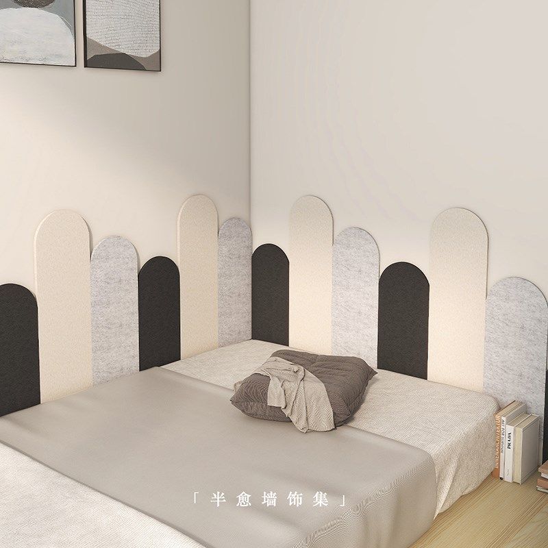 极简风榻榻米背景墙软包墙贴防撞护墙板3d立体羊毛毡改造装饰床围,婴童用品,床围/床靠,淘宝优惠券,粉丝福利购,淘宝优惠卷