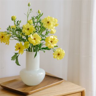 芍药花瓶 玉色琉璃花瓶 插绿植养花J玻璃瓶透明水养插花专用