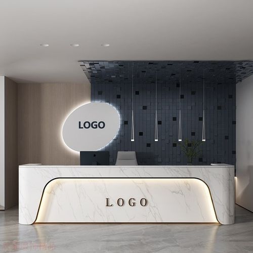 简约现代公司前台美容会所商用收银台小型店铺吧台桌售楼部接待台