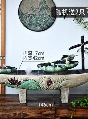户外阳台花园布置鱼池布景循环水流水摆件景P观室外庭院鱼缸水景