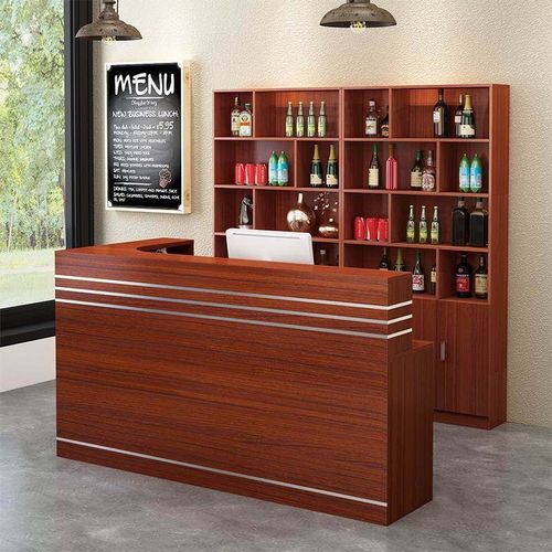 新款定制吧台收银台饭店餐饮转角柜台小型店铺商用简约现代落地酒