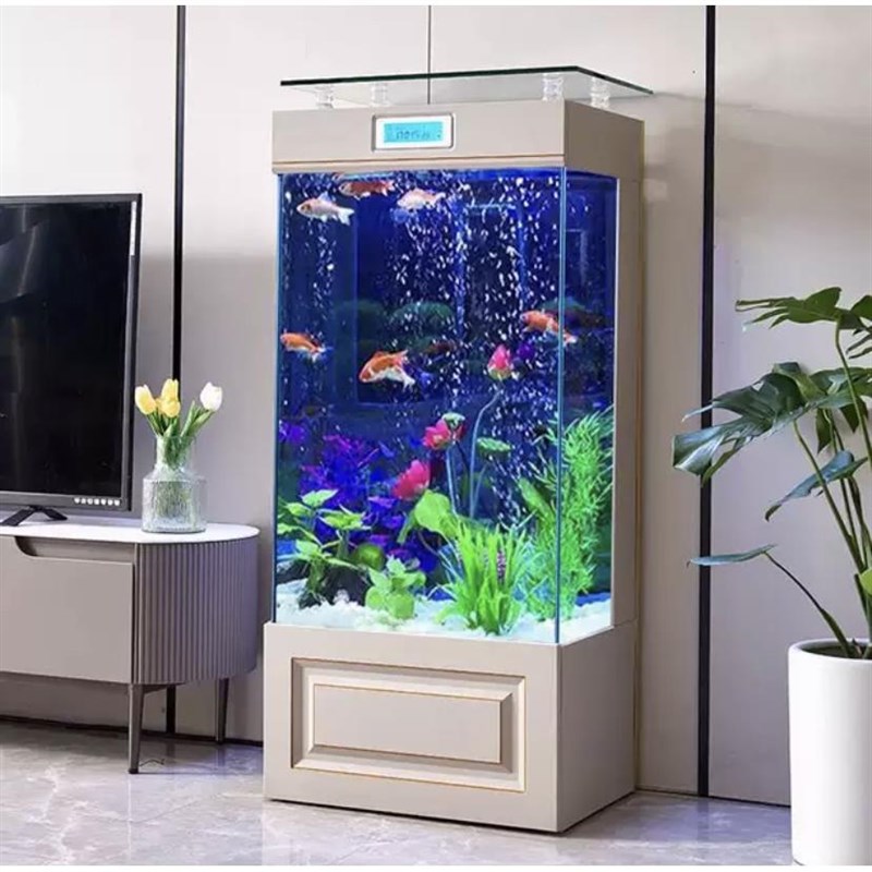 鱼缸带柜子一体制氧过滤机箱水族新款立式造景R落地滤家用过器~