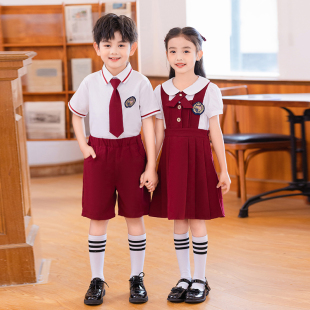 小学生班服d夏装 校服女童裙子 英伦学q院风幼儿园园服儿童套装 夏季