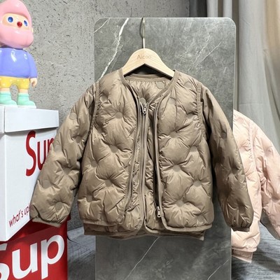 儿童轻薄羽绒内胆马甲o男童女童宝宝秋冬洋气M羽绒服大童小童幼儿