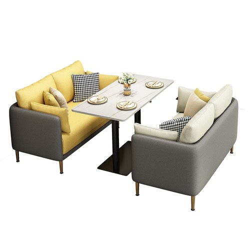 网红奶茶a甜品店餐饮沙发桌椅组合洽谈接待清吧休闲西餐咖啡厅卡