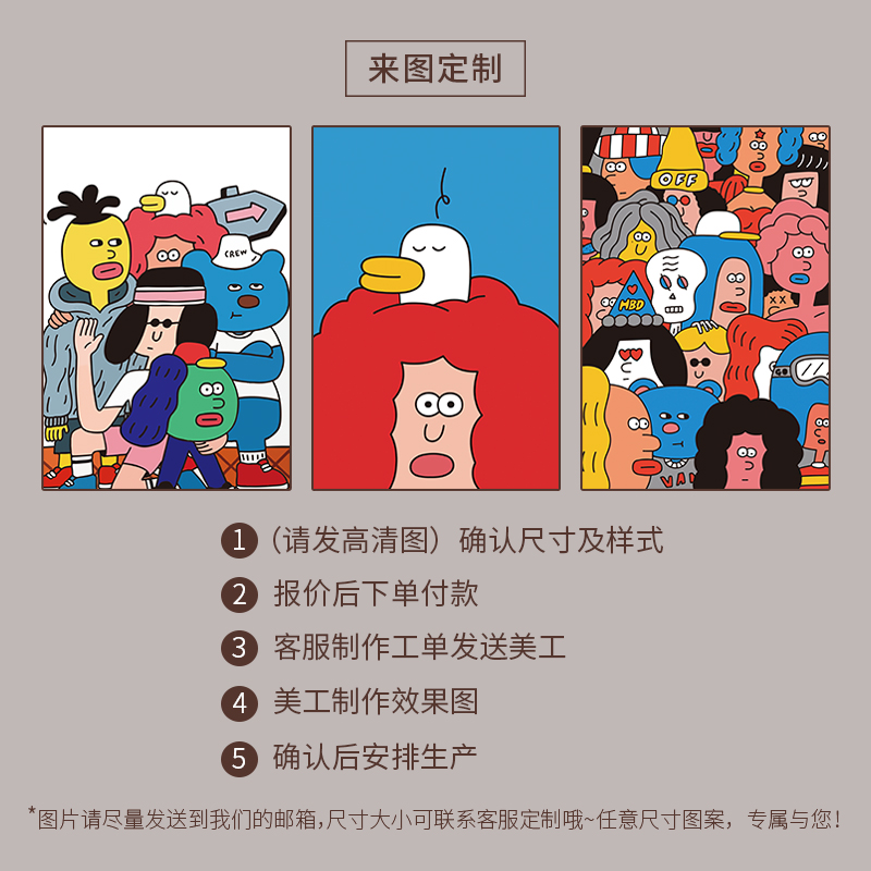 美式儿童房挂画布艺墙面装饰x挂布卧室床头背景布竖创意卡通装饰图片