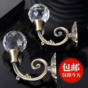 水晶铝合金窗帘挂钩墙p钩壁钩 窗帘扣绑带钩高 装 饰钩窗帘钩挂球