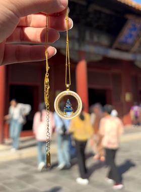中国风故宫文创同款无相佛嘎乌盒吊坠项炼覆古心想事成寓意锁骨炼