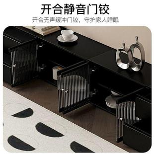 收纳储物柜地柜 简约现代黑色餐边柜组合客厅家用小户型落地网红款