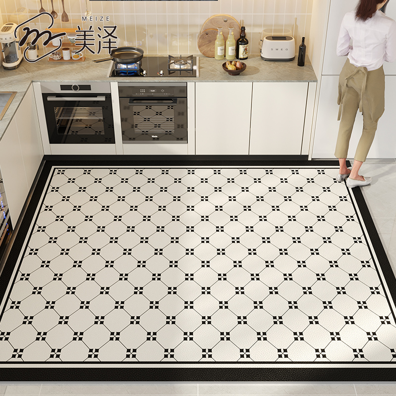 2024b新款厨房专用地垫防滑防水防油可擦全铺脚垫皮革门垫家用地