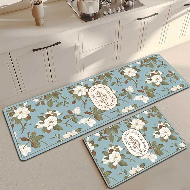 新款厨房地垫防防l水油防滑垫家用进门口耐脏速干可擦免洗长条地