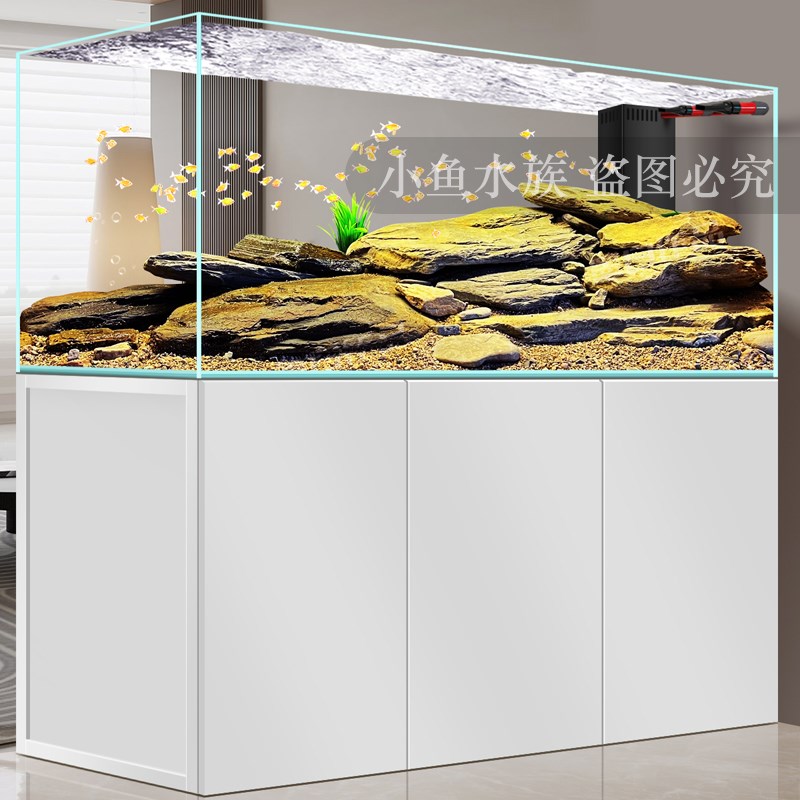 溪流缸鱼缸d超白玻璃底滤免换水客厅家用生态造景原生草缸水族箱
