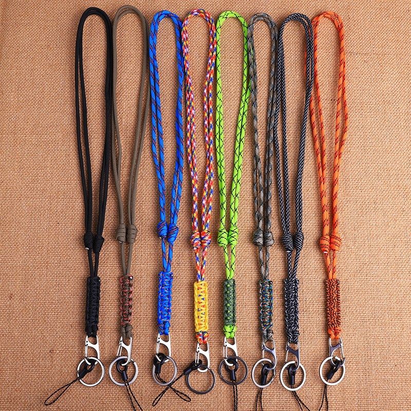 不锈钢扣编织手机钥匙卡套校牌挂脖绳伞绳手工编制可调节式挂绳,3C数码配件,手机挂件/手机链,淘宝优惠券,粉丝福利购,淘宝优惠卷