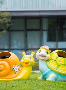 卡通动物雕塑玻璃钢垃圾桶摆件户外公园林景区儿童乐园果皮箱装饰