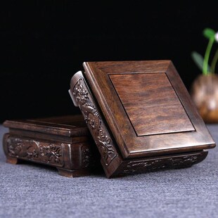 红木摆件工艺品底座黑檀木正方形奇石花盆景佛像摆件底Z座实木托