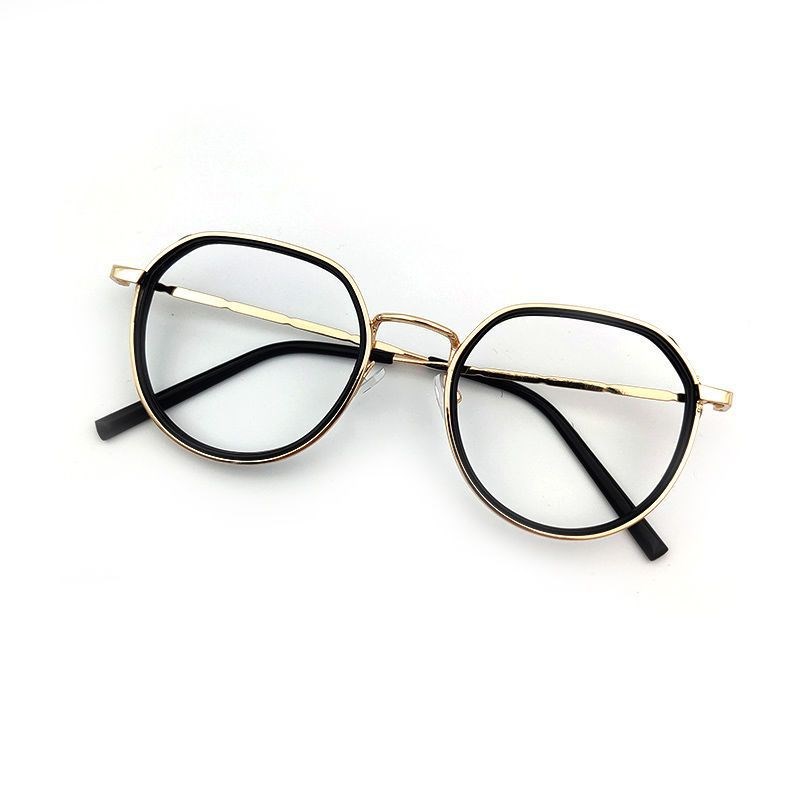 无镜片镜框男复古椭圆眼镜框架装B饰无镜片男女韩版潮文艺平光镜