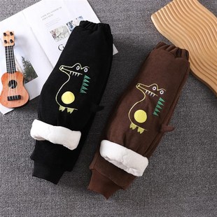 儿童裤子男童冬季加绒p加厚女童一条过冬防寒外穿棉裤宝宝三层保