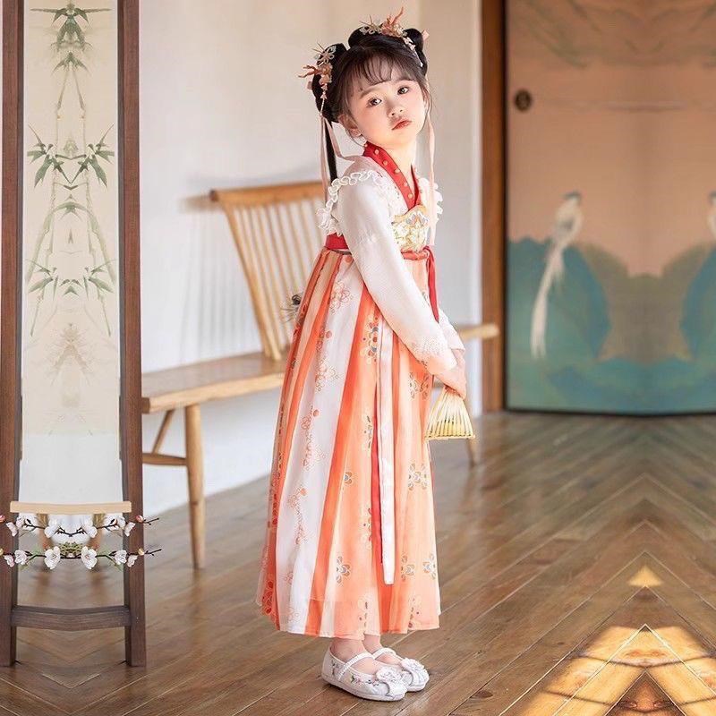 唐装中国汉服连衣裙2025新款女童古装儿O童国风超仙小女孩春季