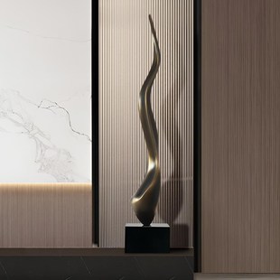 抽象雕塑轻奢高级感客厅玄关落地瘦高款细长型壁龛艺术摆件工艺品