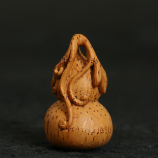 老玉竹制雕刻福禄葫芦竹雕工艺品手把件手机挂件配饰装饰竹器