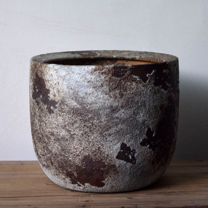 创意陶瓷鱼缸古法生态缸复古陶土缸水草缸别墅庭院造景装饰摆饰