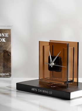 现代简约样板间装饰柜卧室床头柜桌面摆件音响时W钟轻奢工艺品