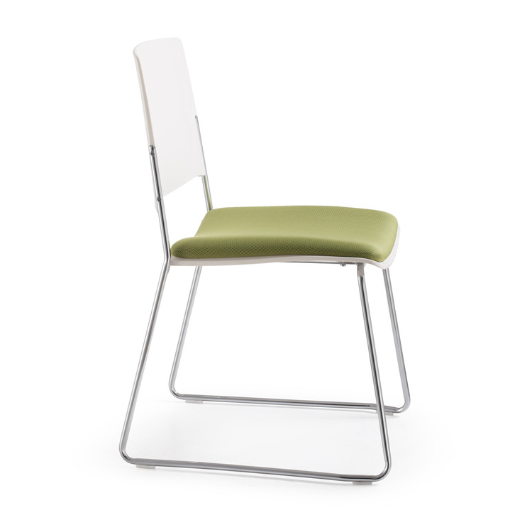 创意时尚办公椅电脑椅洽谈椅办公塑胶椅子休闲椅白W色弓形培训椅