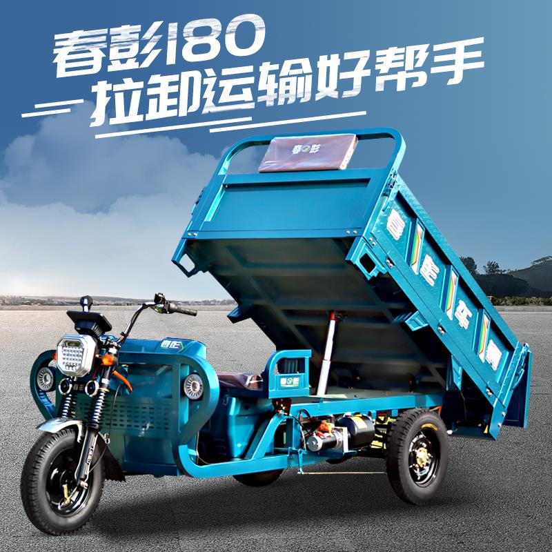 液压自卸电动三轮车拉货新款自动翻斗载重王货车大功率农用电瓶车
