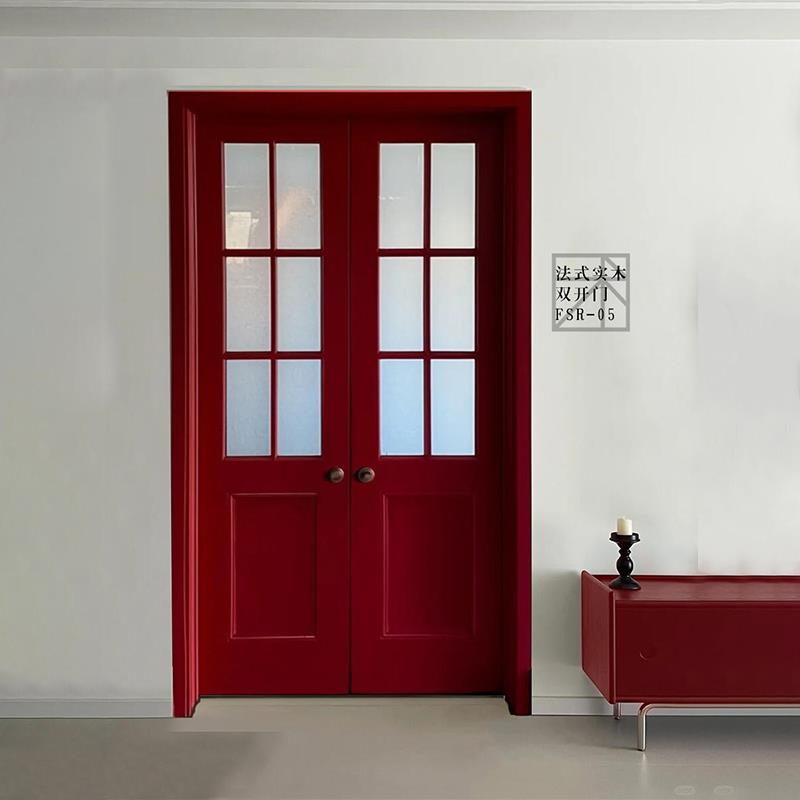 法式门对开门平开门定制新中式复古厨房门书房实木门玻璃门卧室门