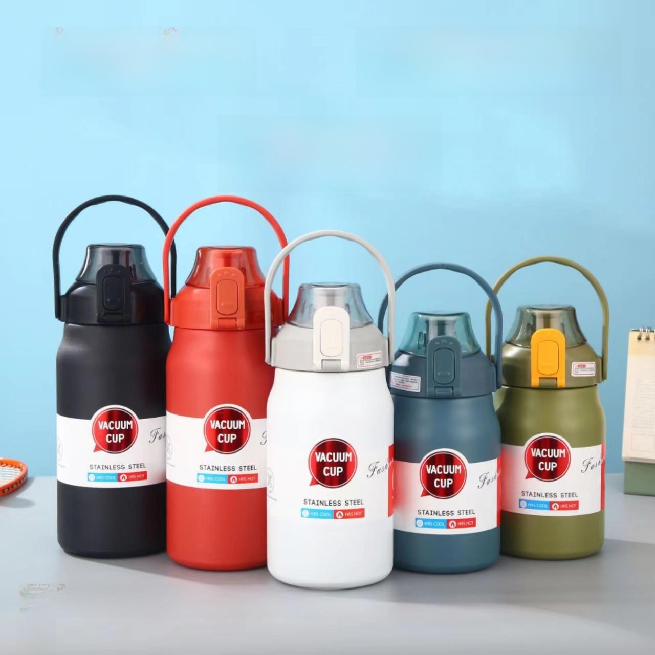 跨界大容量运动水壶316不锈钢保温杯弹出盖便携式吸管水壶户外水