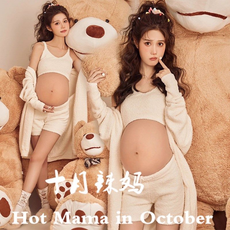 影楼主题孕妈拍照衣服韩系小清新俏皮可爱孕妈咪大肚居家拍照服装