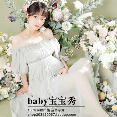 孕妇写真服装2024新款孕妈大肚影楼主题摄影服饰时尚超仙艺术照裙