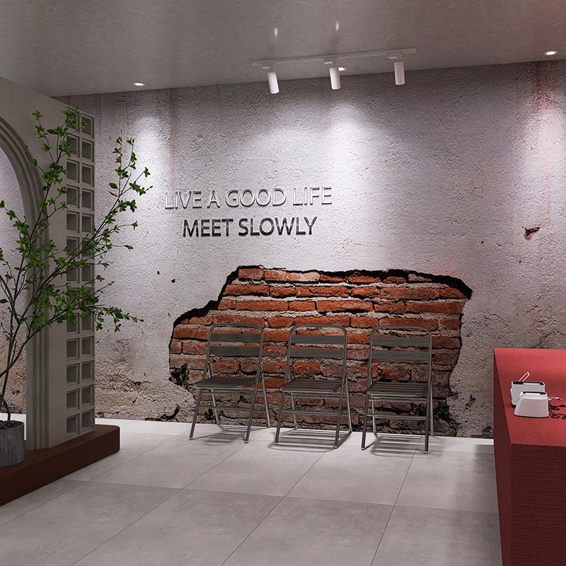 复古怀旧烧烤店墙纸酒吧r背景定制壁画装饰火锅店餐厅工业风壁纸图片