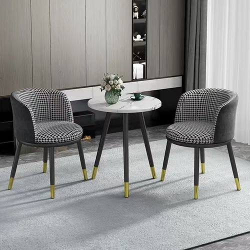 北欧阳台小桌椅休闲桌椅组合三件套简约单人沙发卧室家用餐椅凳子