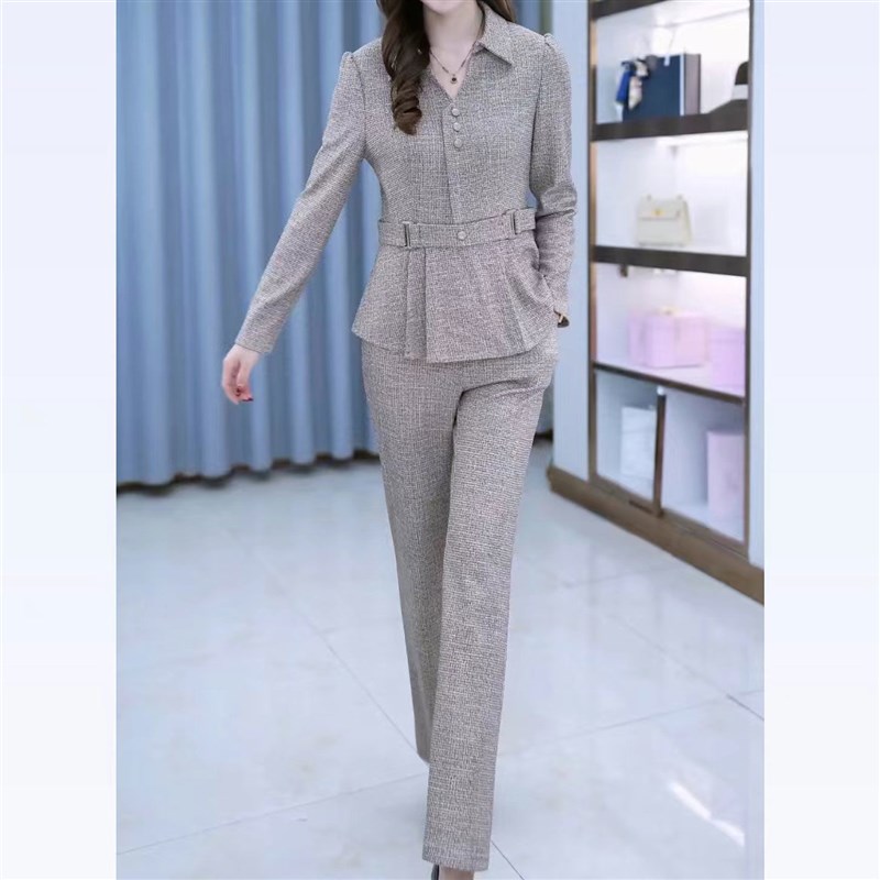 时尚套装女2023秋季新款气质减龄休闲宽松遮肚显瘦上衣裤子两件套