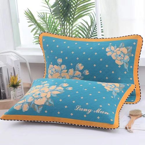 全包枕套一对纯棉纱布4874加大成人家用枕芯内胆套透气吸汗枕头套