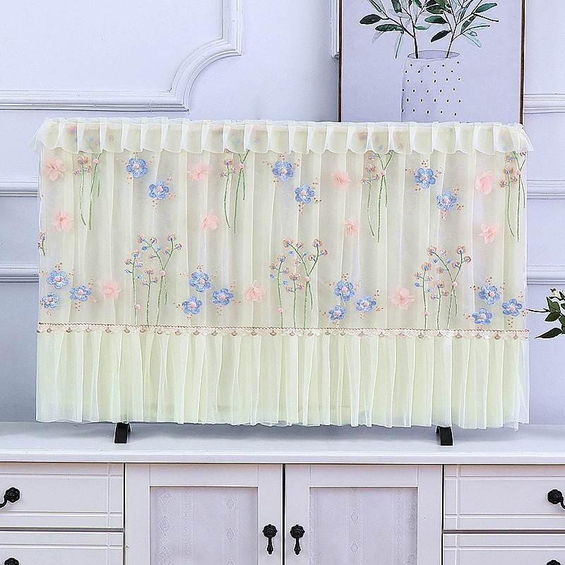 新款47电视机罩50液晶42英寸60挂式48防尘套55布艺U32欧式蕾丝红