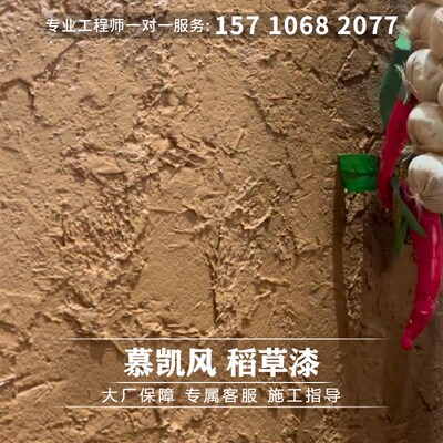 生态稻草漆土墙肌理漆墙面v漆艺术漆底漆夯土漆定制墙泥漆艺术涂
