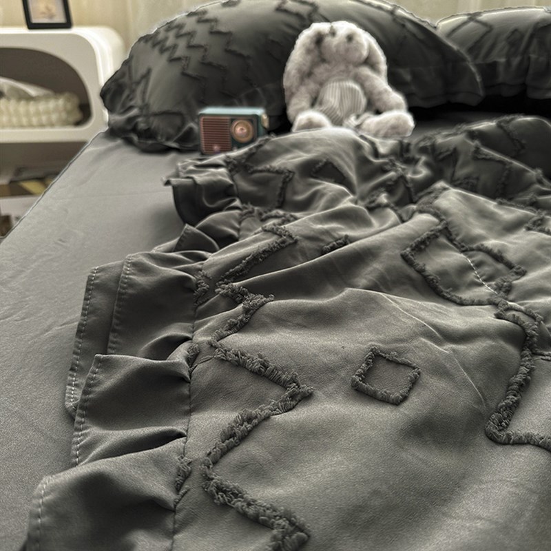 复古少女花边菱形剪花夏凉被四件套空调被单双人夏被薄被芯夏季款